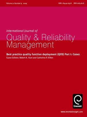cover image of International Journal of Quality & Reliability Management, Volume 21, Issue 9